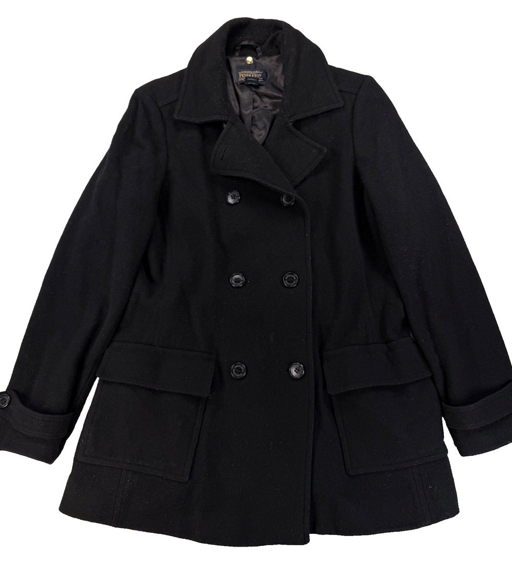 Pendleton Black Wool Winter Pea Coat (Women's 14) - MSRP $270